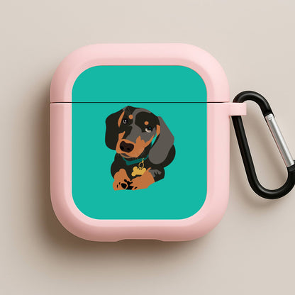 Black & brown - Dachshunds Pink AirPods Case