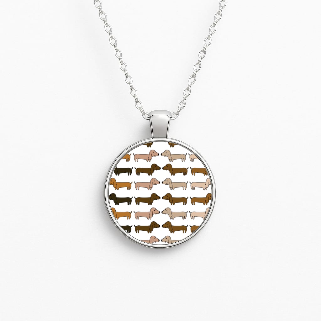 Collage - Dachshunds Circle Necklace