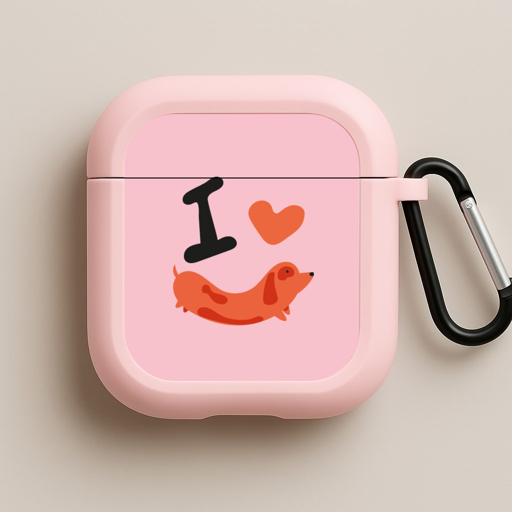 I love Dachshunds Pink AirPods Case