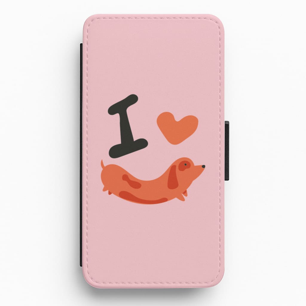 I love Dachshunds Flip / Wallet Phone Case