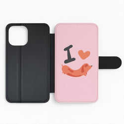 I love Dachshunds Flip Phone Case