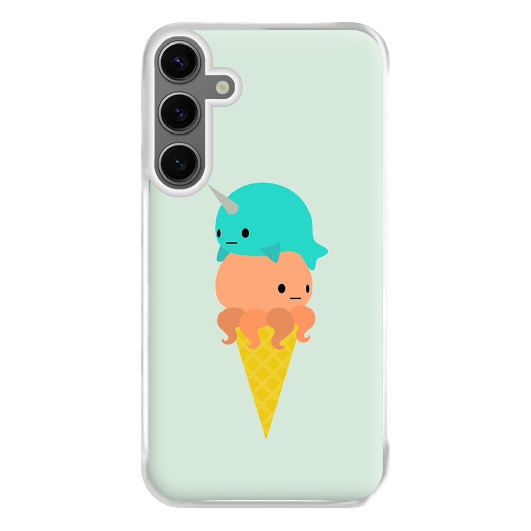 Narwhal Octopus Ice Cream Phone Case for Galaxy S24FE