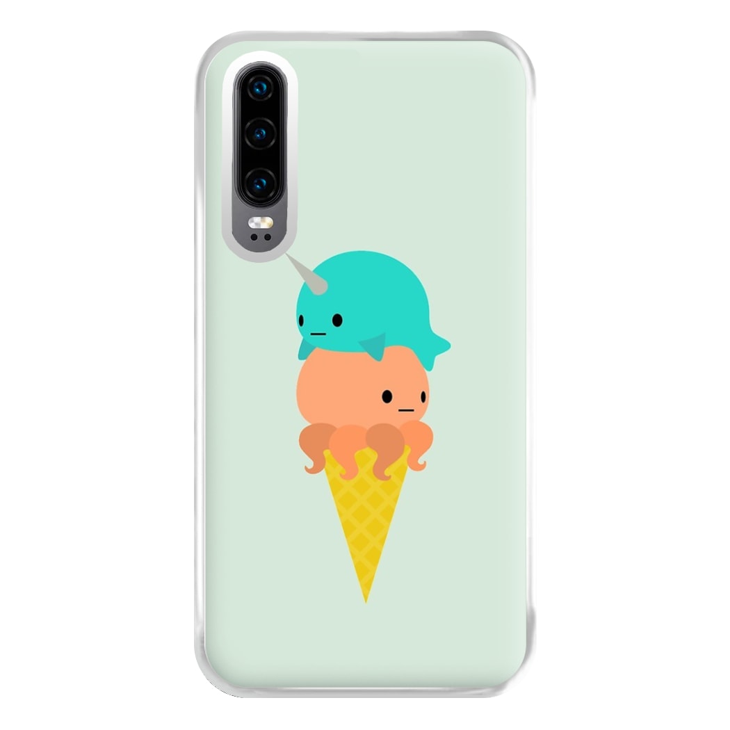 Narwhal Octopus Ice Cream Phone Case for Huawei P30