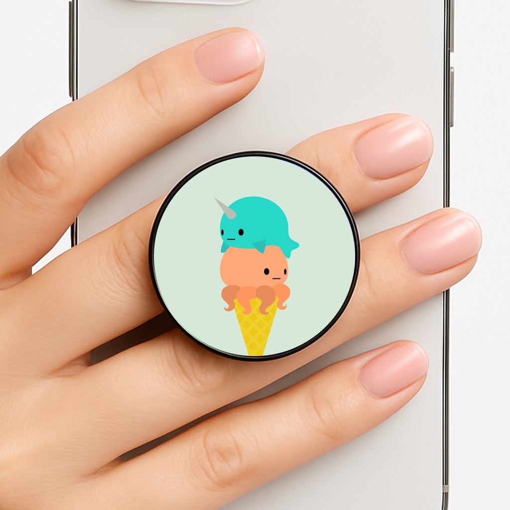 Narwhal Octopus Ice Cream Phone Grip