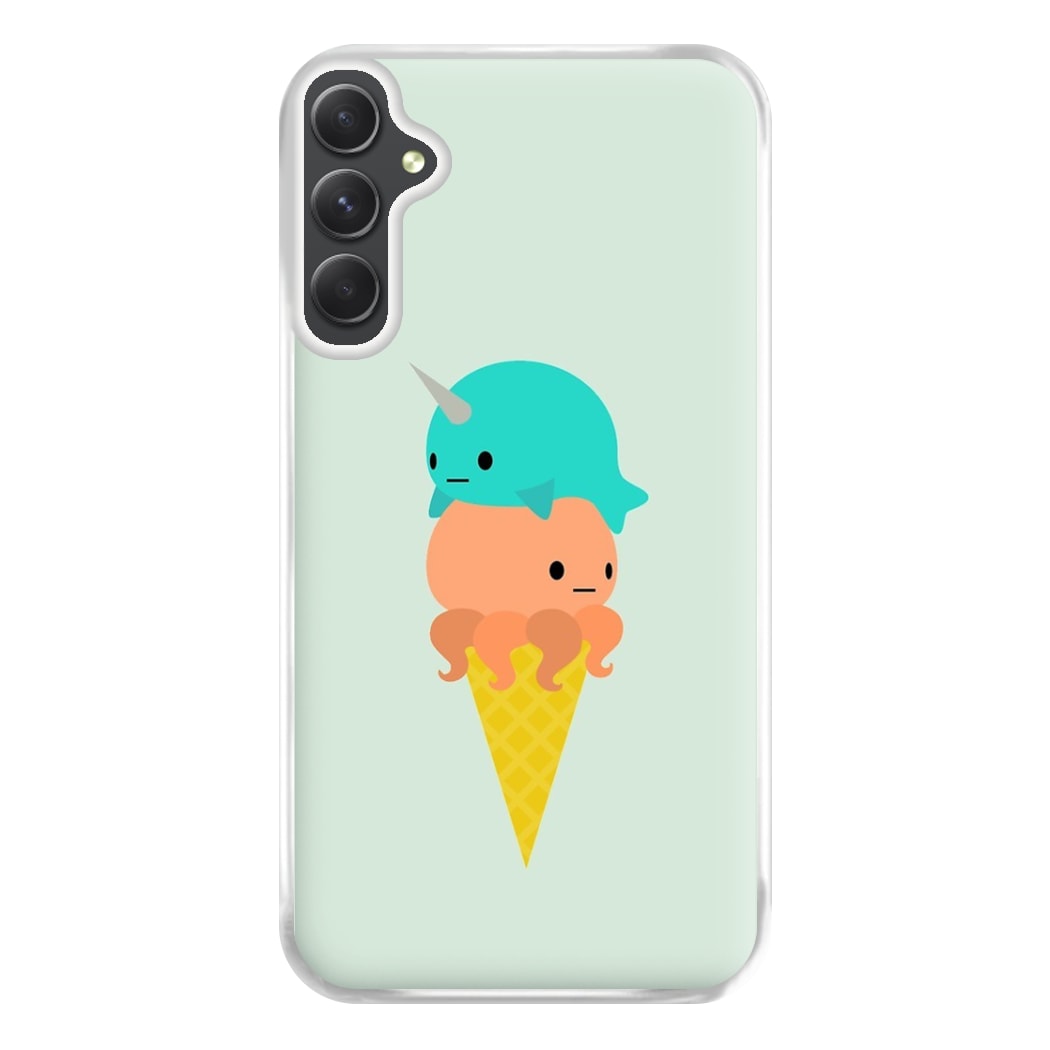 Narwhal Octopus Ice Cream Phone Case for Galaxy A14