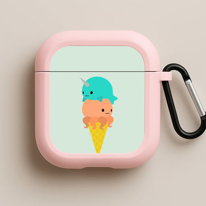 Narwhal Octopus Ice Cream Pink AirPods Case