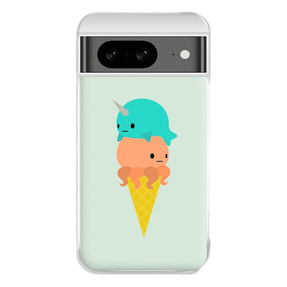 Narwhal Octopus Ice Cream Phone Case for Google Pixel 8