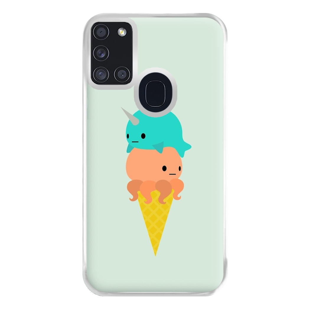 Narwhal Octopus Ice Cream Phone Case for Galaxy A21s