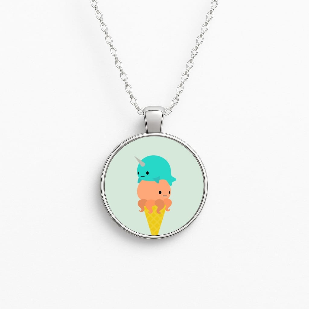 Narwhal Octopus Ice Cream Circle Necklace