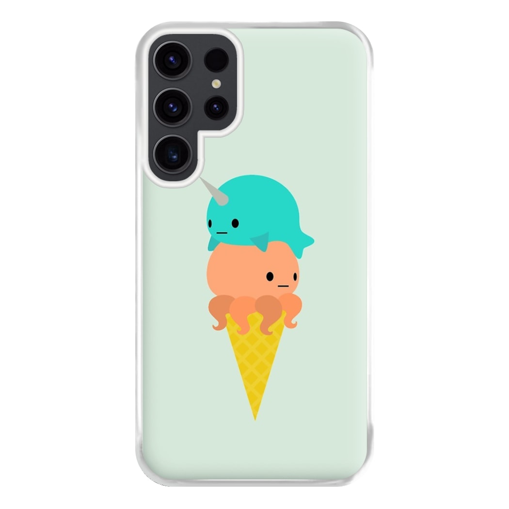 Narwhal Octopus Ice Cream Phone Case for Galaxy S23 Ultra