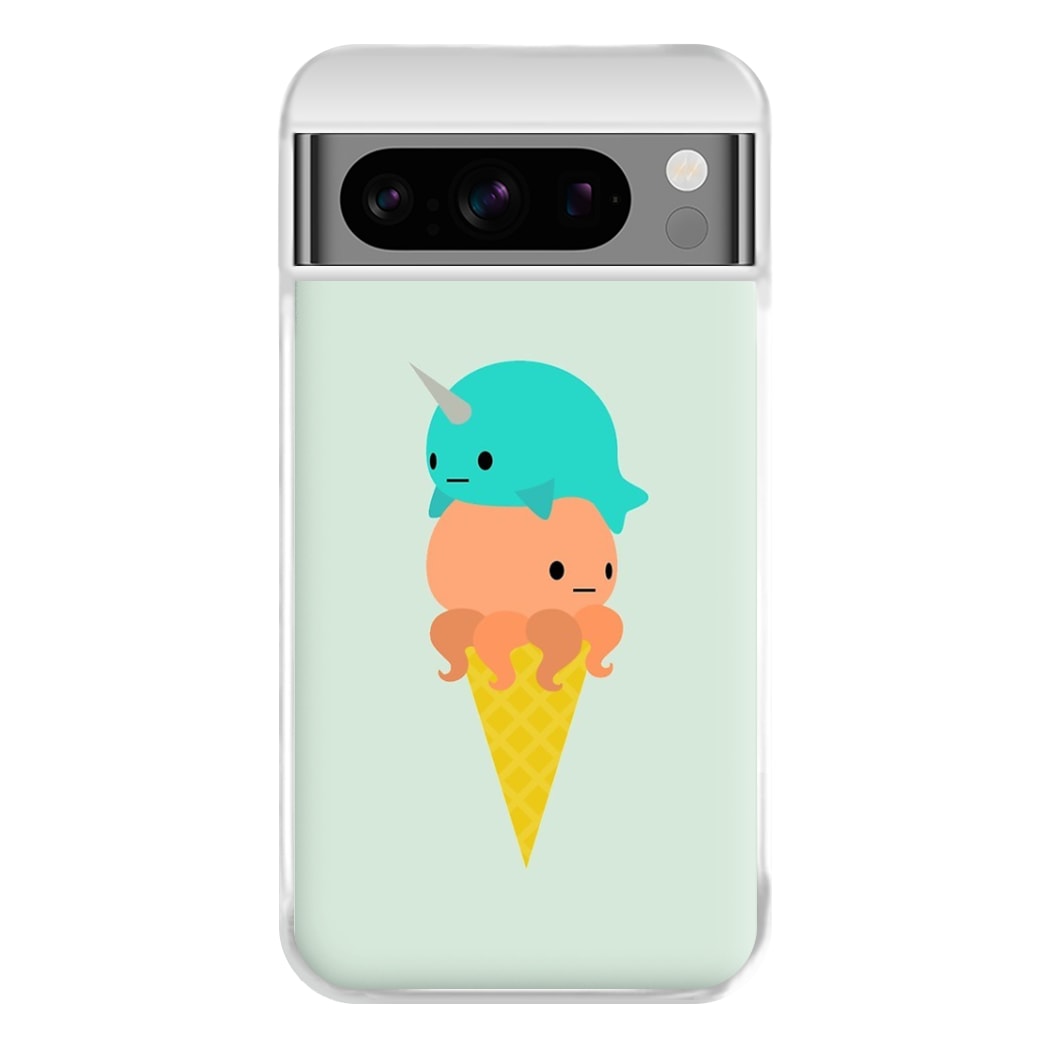 Narwhal Octopus Ice Cream Phone Case for Google Pixel 8 Pro