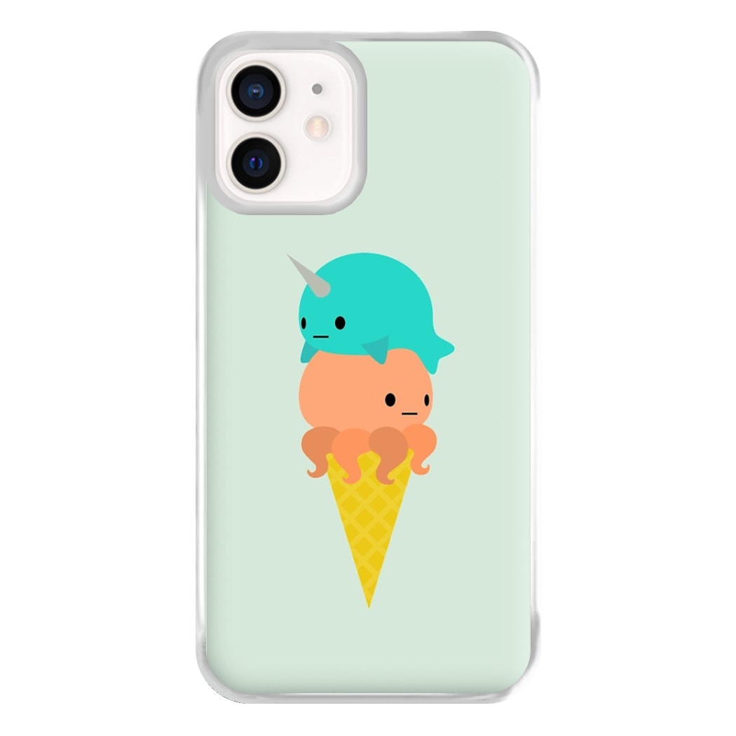 Narwhal Octopus Ice Cream Phone Case for iPhone 12 Mini