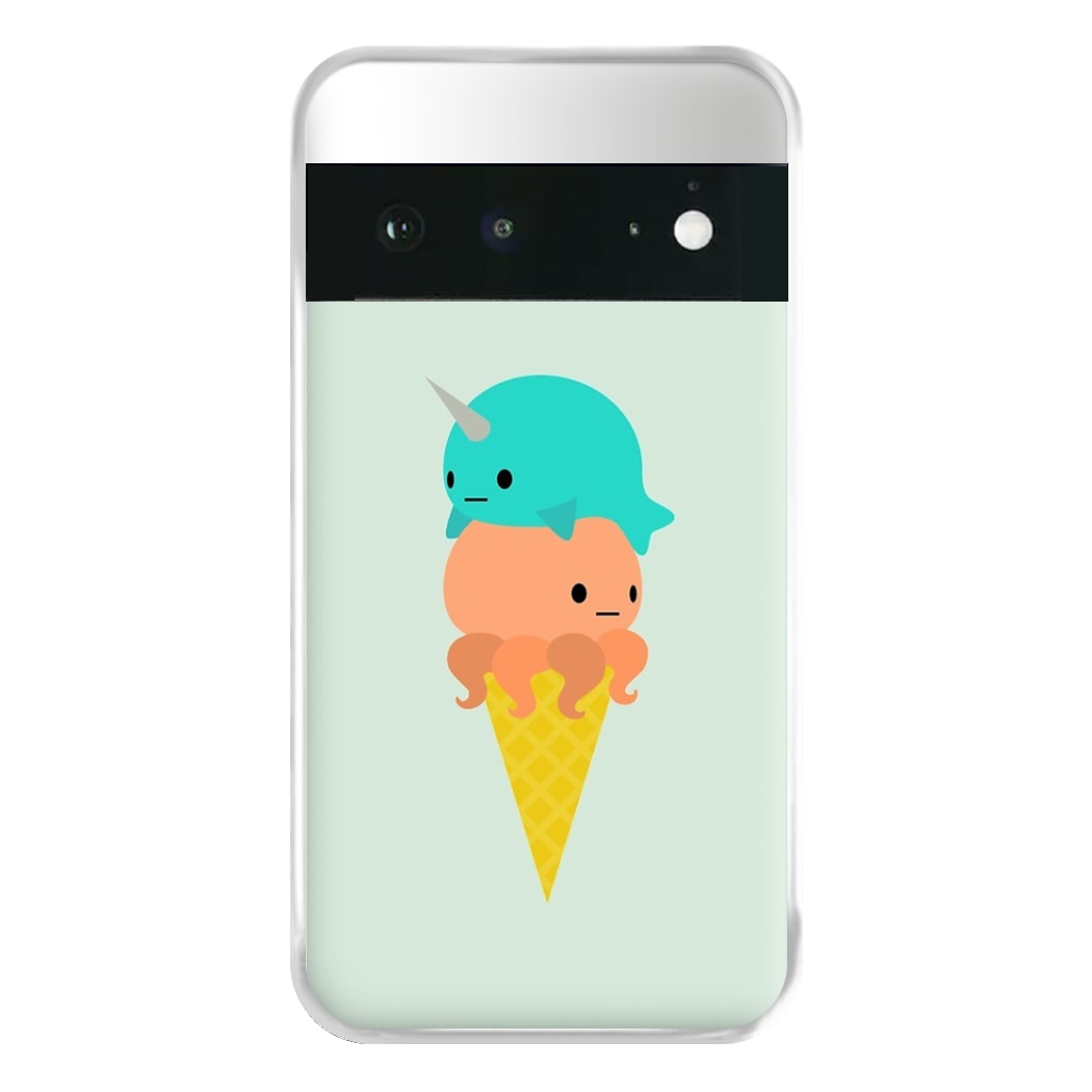 Narwhal Octopus Ice Cream Phone Case for Google Pixel 6a