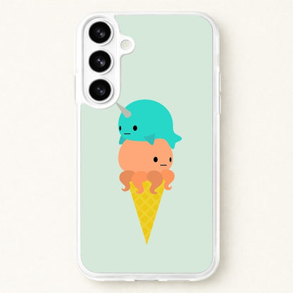 Narwhal Octopus Ice Cream Phone Case for Galaxy S26 Plus