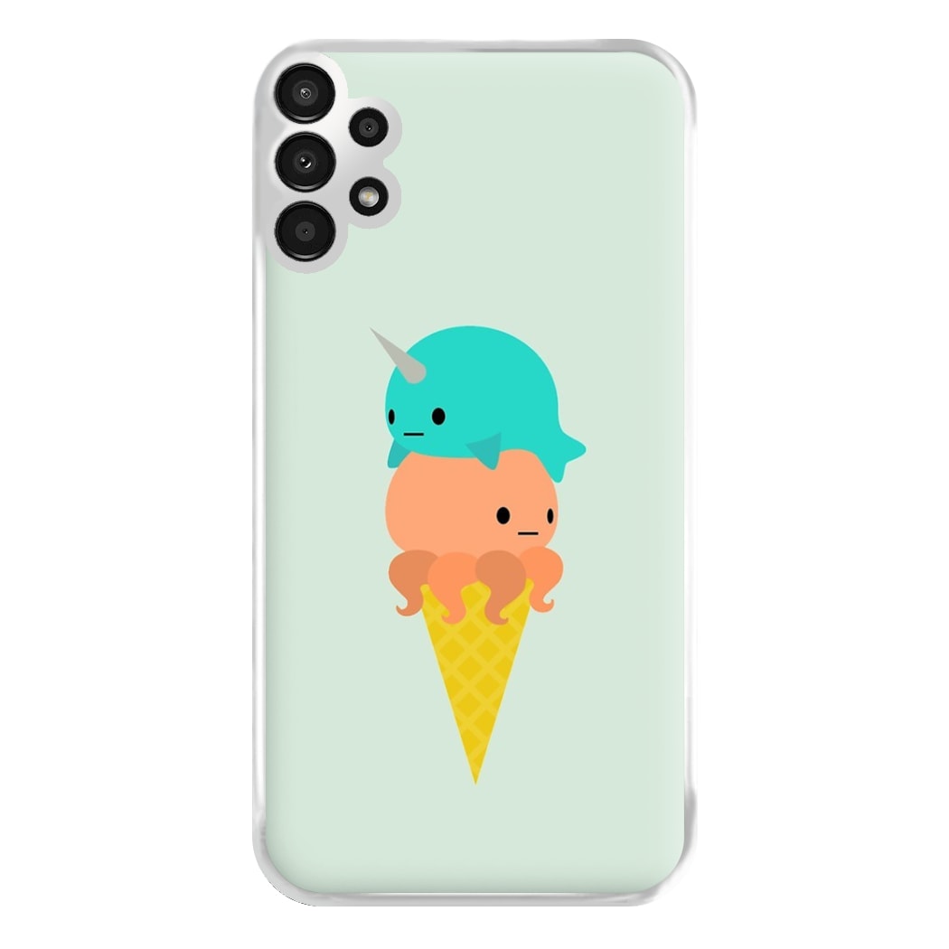 Narwhal Octopus Ice Cream Phone Case for Galaxy A13