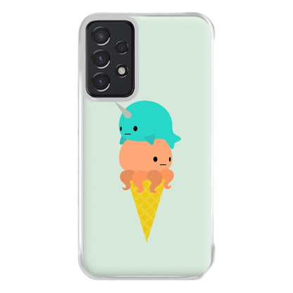 Narwhal Octopus Ice Cream Phone Case for Galaxy A52 / A52s