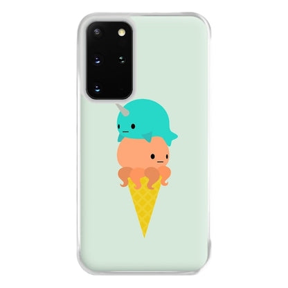 Narwhal Octopus Ice Cream Phone Case for Galaxy S20 Plus