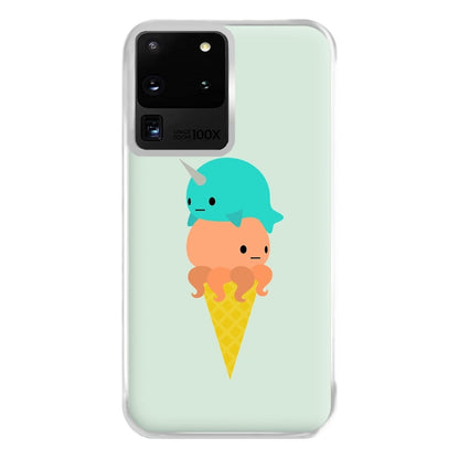 Narwhal Octopus Ice Cream Phone Case for Galaxy S20 Ultra