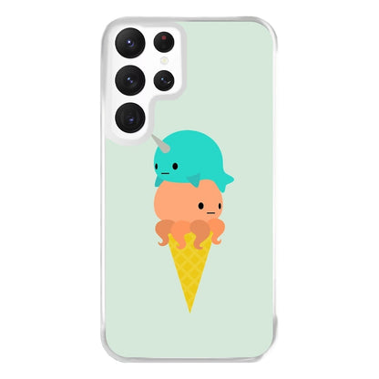 Narwhal Octopus Ice Cream Phone Case for Galaxy S22 Ultra