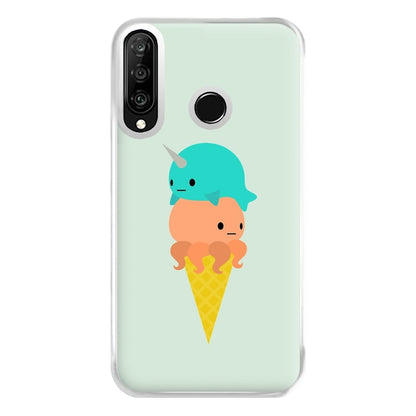 Narwhal Octopus Ice Cream Phone Case for Huawei P30 Lite