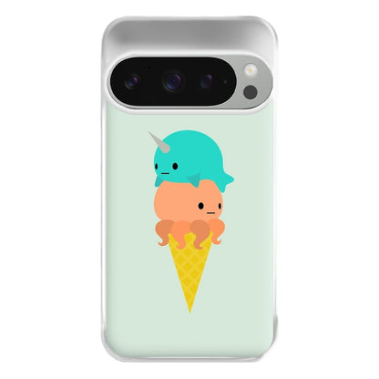 Narwhal Octopus Ice Cream Phone Case for Google Pixel 9 Pro XL