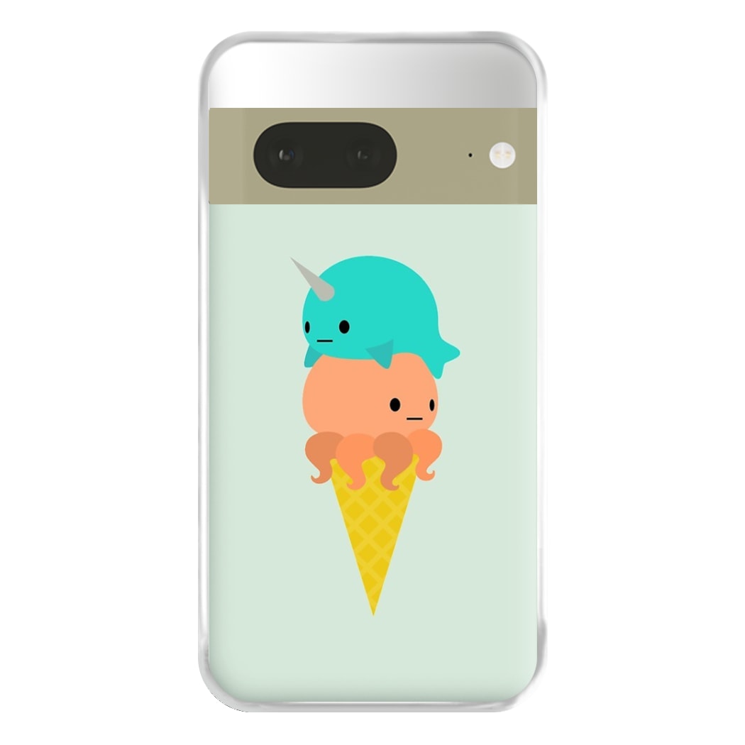 Narwhal Octopus Ice Cream Phone Case for Google Pixel 7a