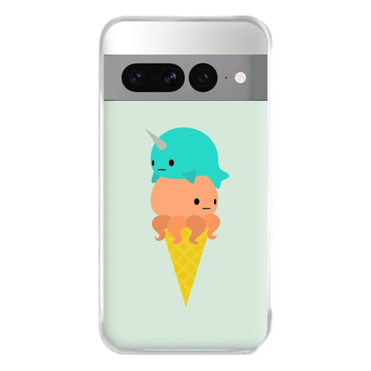 Narwhal Octopus Ice Cream Phone Case for Google Pixel 7 Pro