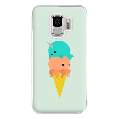 Narwhal Octopus Ice Cream Phone Case for Galaxy S9 Plus