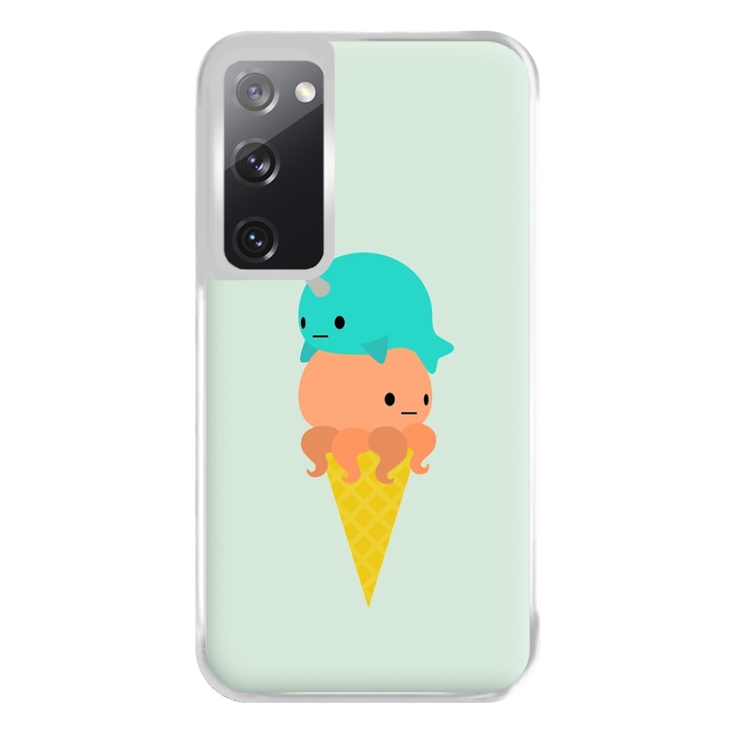 Narwhal Octopus Ice Cream Phone Case for Galaxy S20FE