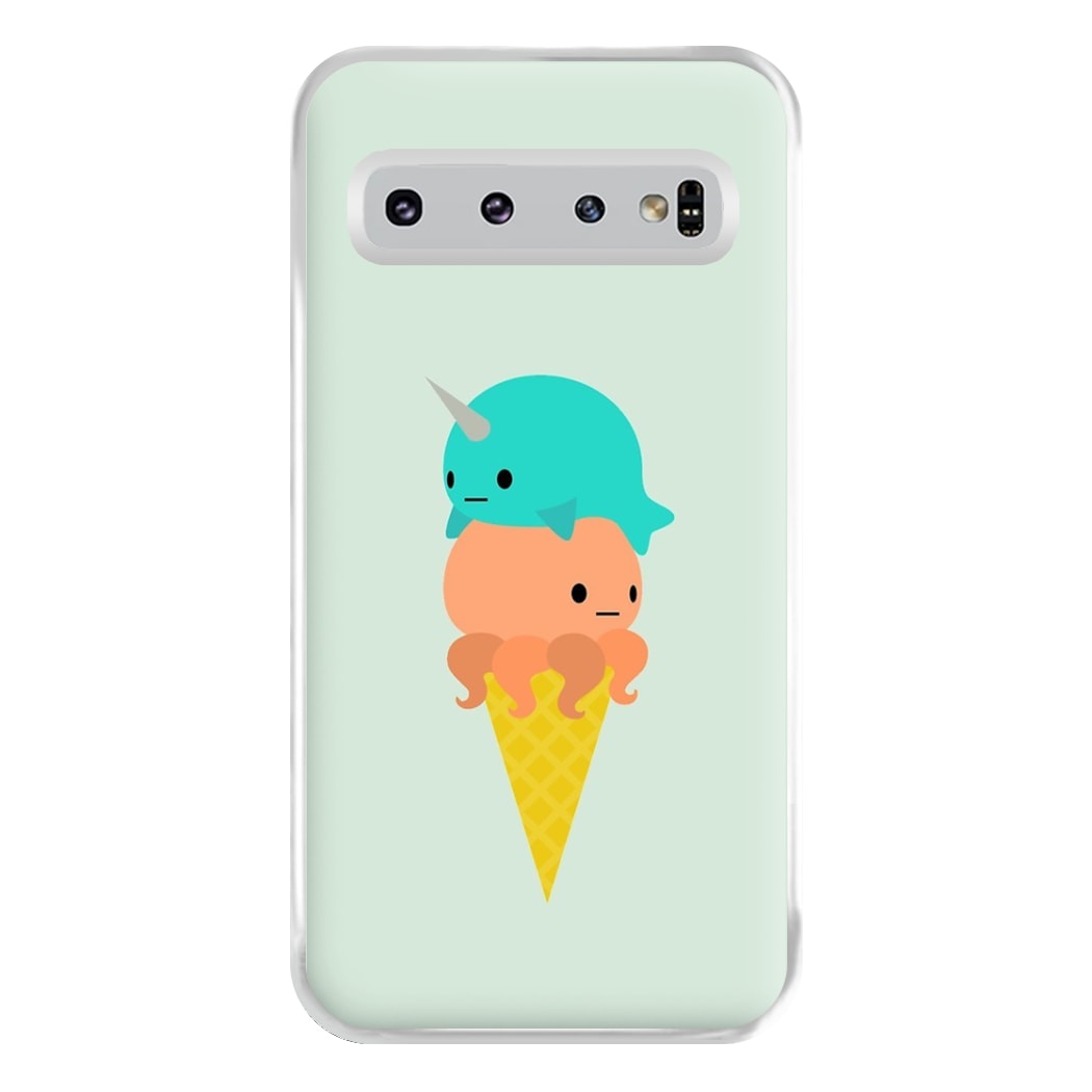 Narwhal Octopus Ice Cream Phone Case for Galaxy S10 Plus