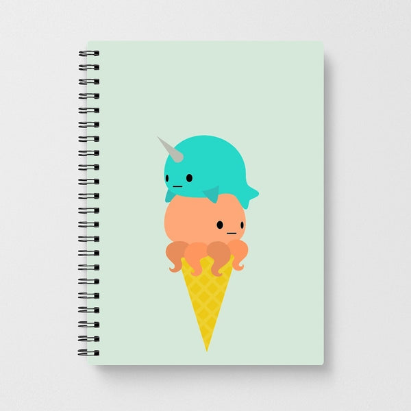 Narwhal Octopus Ice Cream Notebook - Fun Cases