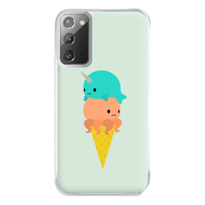 Narwhal Octopus Ice Cream Phone Case for Galaxy Note 20 Ultra