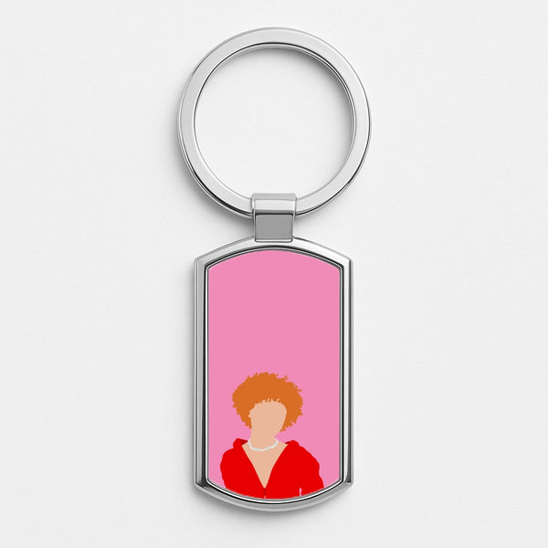 Red Hoodie - Ice Spice Silver Keyring