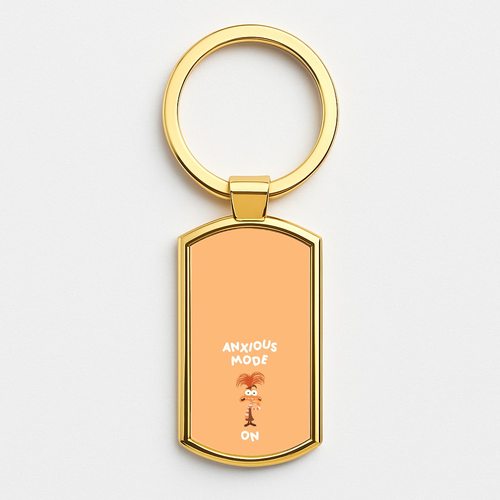 Anxious Mode On - Inside Out Gold Keyring