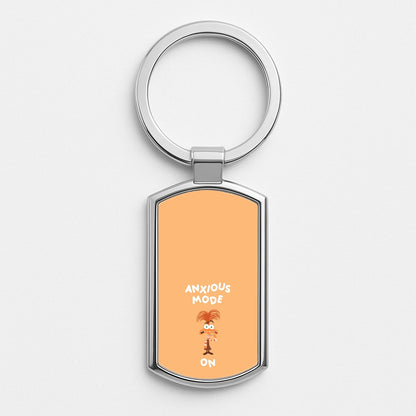 Anxious Mode On - Inside Out Silver Keyring