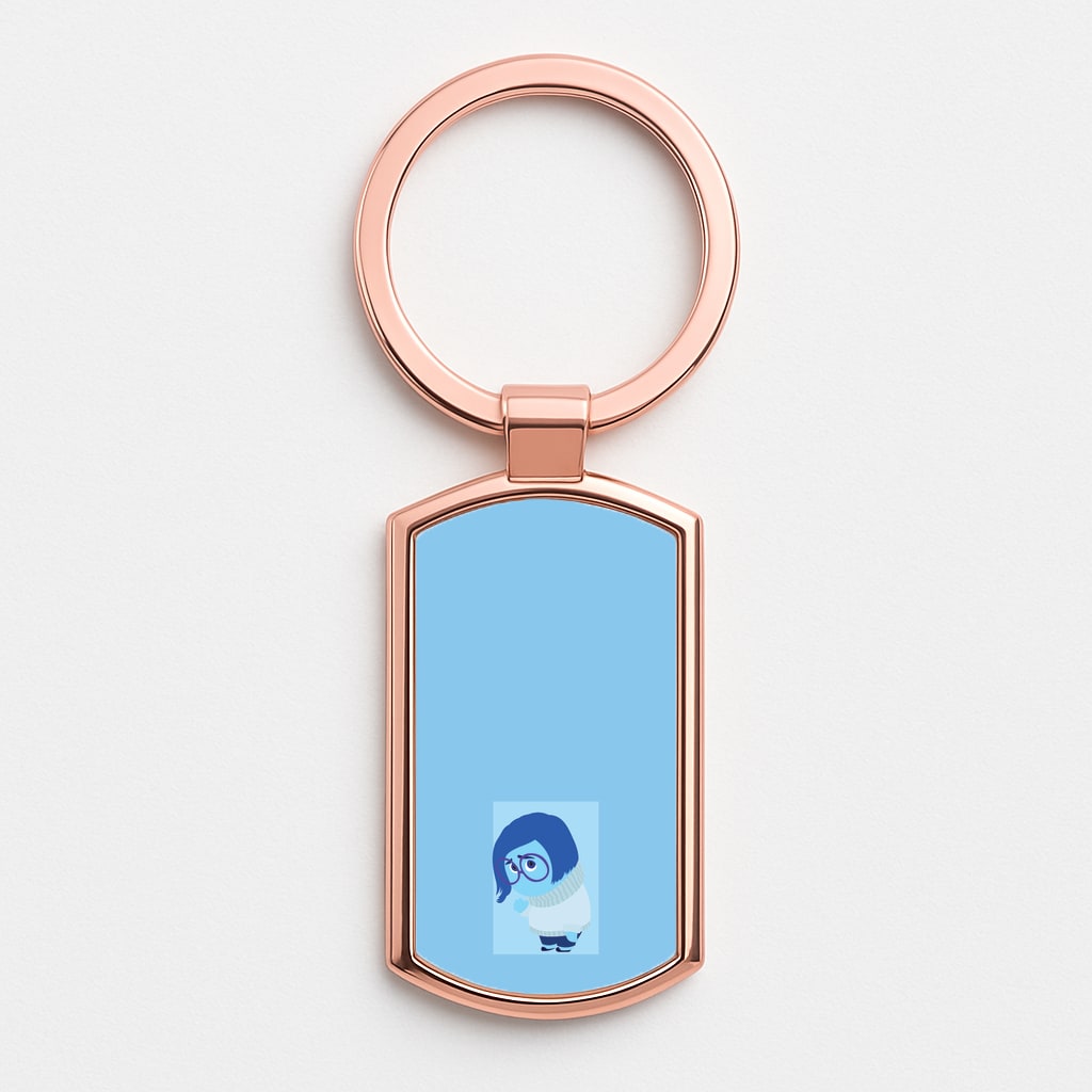 Sadness - Inside Out Rose Gold Keyring