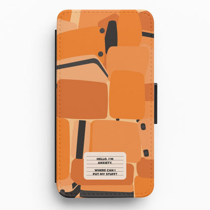 Hello I'm Anxiety - Inside Out Flip / Wallet Phone Case