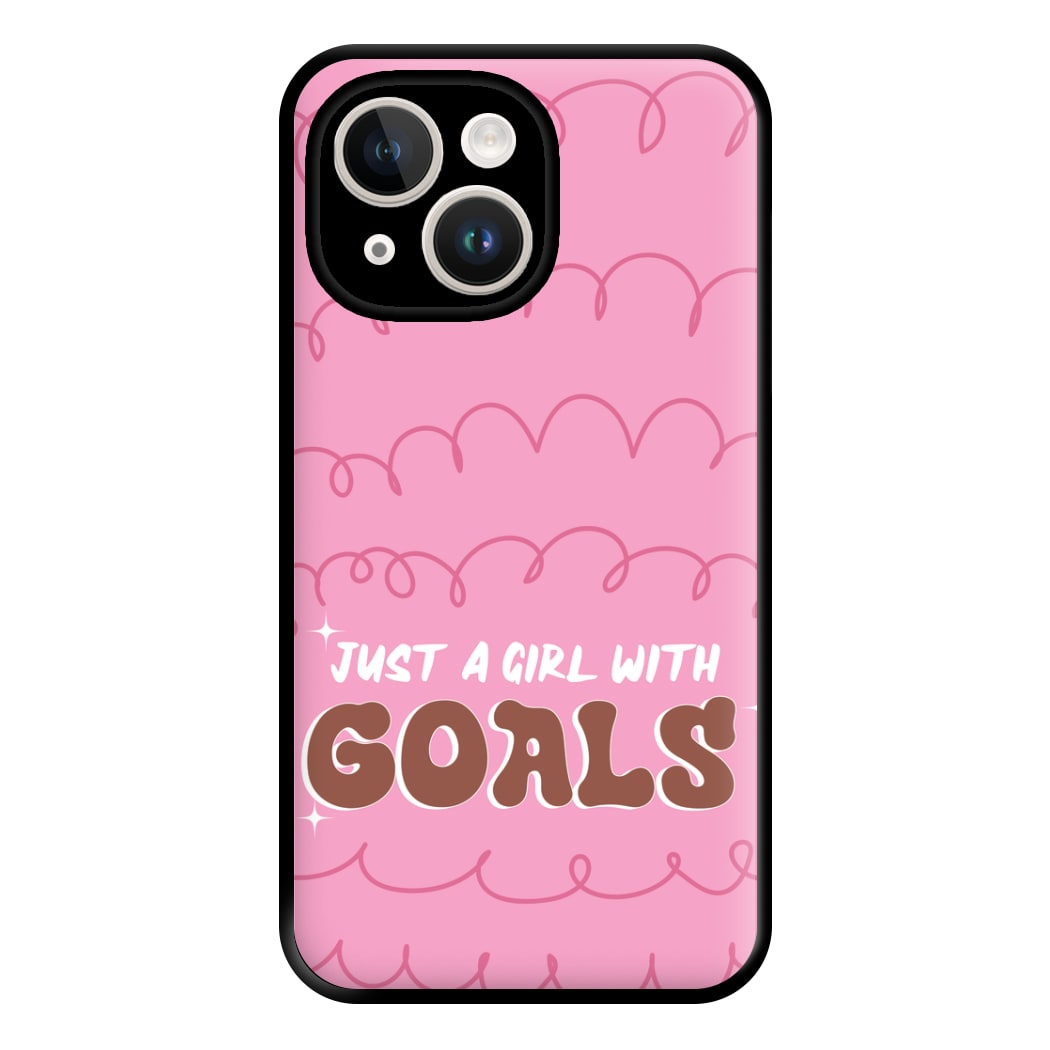 Just A Girl With Goals - Aesthetic Quote Phone Case for iPhone 14 Plus