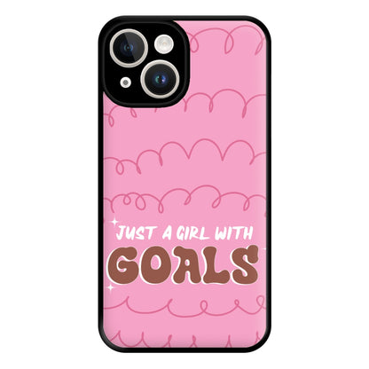 Just A Girl With Goals - Aesthetic Quote Phone Case for iPhone 14