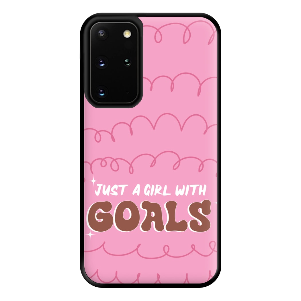 Just A Girl With Goals - Aesthetic Quote Phone Case for Galaxy S20 Plus