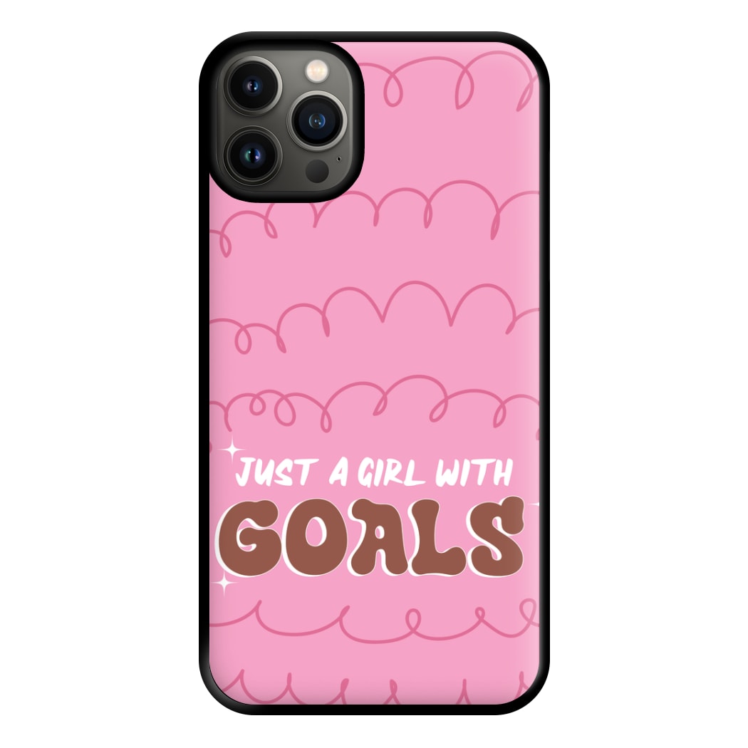 Just A Girl With Goals - Aesthetic Quote Phone Case for iPhone 13