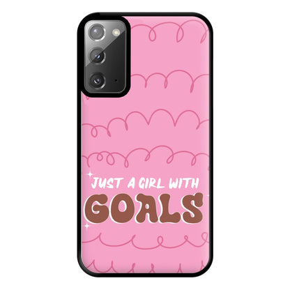 Just A Girl With Goals - Aesthetic Quote Phone Case for Galaxy Note 20 Ultra