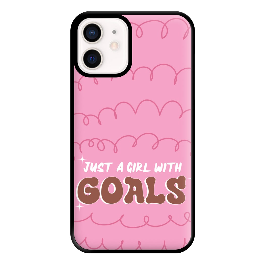 Just A Girl With Goals - Aesthetic Quote Phone Case for iPhone 12 Mini