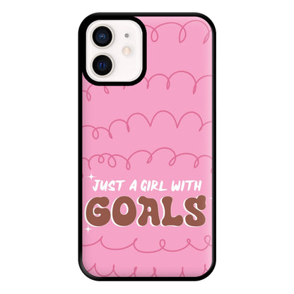 Just A Girl With Goals - Aesthetic Quote Phone Case for iPhone 12 Mini