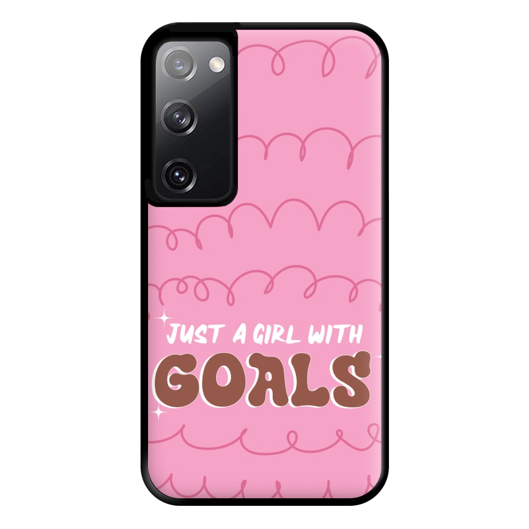 Just A Girl With Goals - Aesthetic Quote Phone Case for Galaxy S20