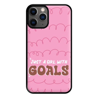 Just A Girl With Goals - Aesthetic Quote Phone Case for iPhone 12 Pro Max