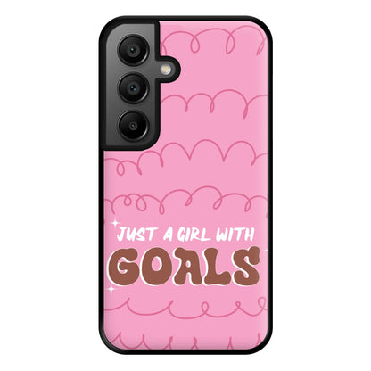 Just A Girl With Goals - Aesthetic Quote Phone Case for Google Pixel 8