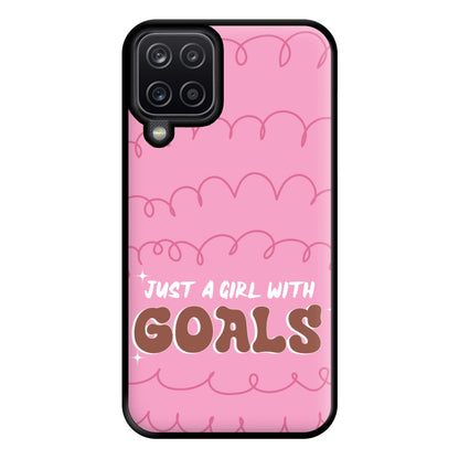 Just A Girl With Goals - Aesthetic Quote Phone Case for Galaxy A12