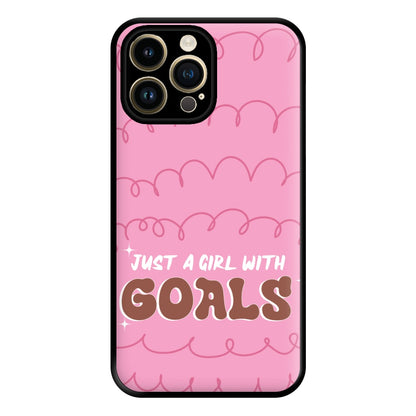 Just A Girl With Goals - Aesthetic Quote Phone Case for iPhone 14 Pro Max