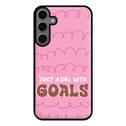 Just A Girl With Goals - Aesthetic Quote Phone Case for Galaxy S23FE